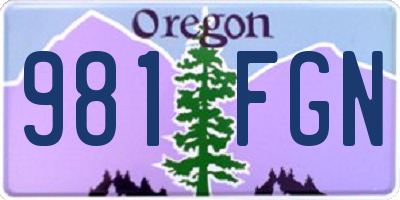 OR license plate 981FGN