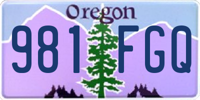 OR license plate 981FGQ
