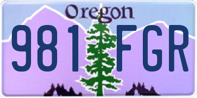 OR license plate 981FGR