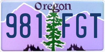 OR license plate 981FGT