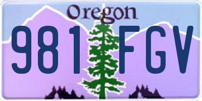 OR license plate 981FGV