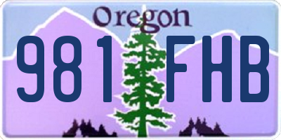 OR license plate 981FHB