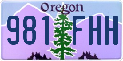 OR license plate 981FHH