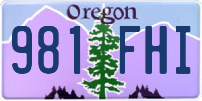OR license plate 981FHI