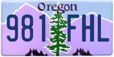 OR license plate 981FHL