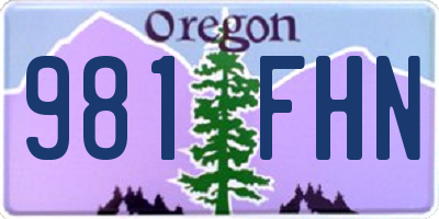 OR license plate 981FHN