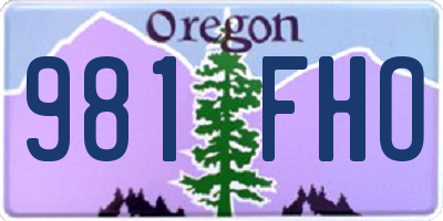 OR license plate 981FHO