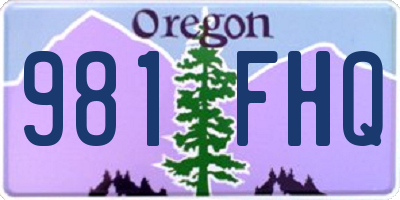 OR license plate 981FHQ