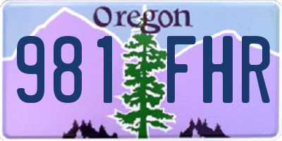 OR license plate 981FHR