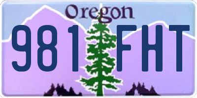 OR license plate 981FHT