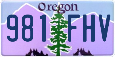 OR license plate 981FHV