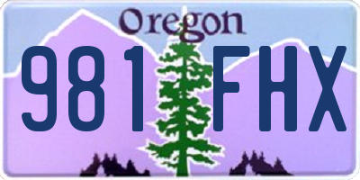 OR license plate 981FHX