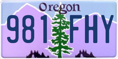 OR license plate 981FHY