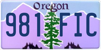 OR license plate 981FIC