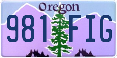 OR license plate 981FIG
