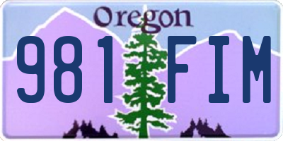OR license plate 981FIM