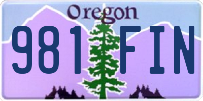 OR license plate 981FIN