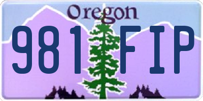 OR license plate 981FIP