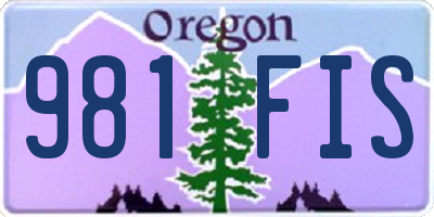 OR license plate 981FIS