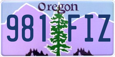 OR license plate 981FIZ