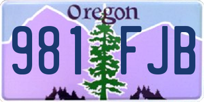 OR license plate 981FJB