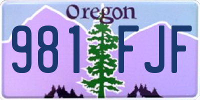 OR license plate 981FJF
