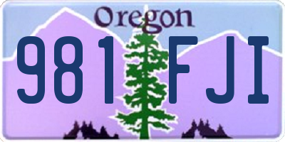 OR license plate 981FJI