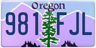 OR license plate 981FJL