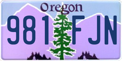 OR license plate 981FJN