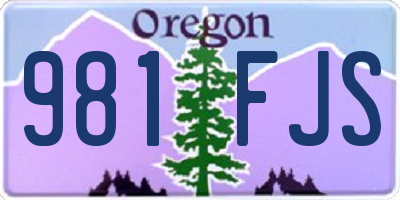 OR license plate 981FJS