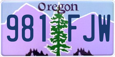 OR license plate 981FJW