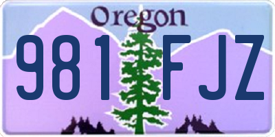 OR license plate 981FJZ