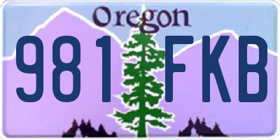 OR license plate 981FKB