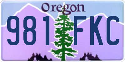 OR license plate 981FKC