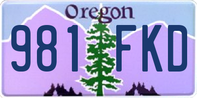 OR license plate 981FKD