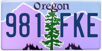 OR license plate 981FKE