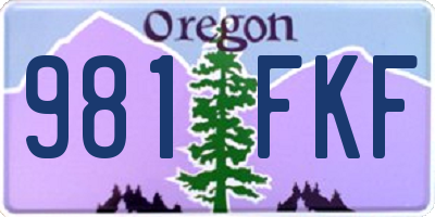OR license plate 981FKF