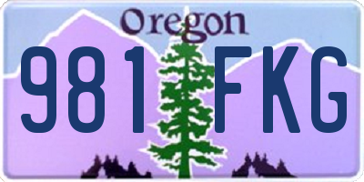 OR license plate 981FKG