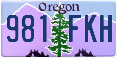 OR license plate 981FKH