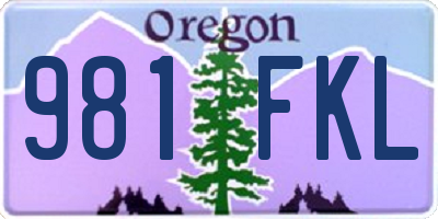 OR license plate 981FKL