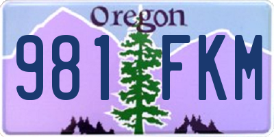 OR license plate 981FKM