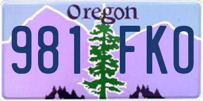 OR license plate 981FKO