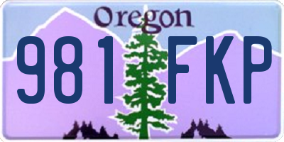 OR license plate 981FKP