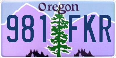 OR license plate 981FKR