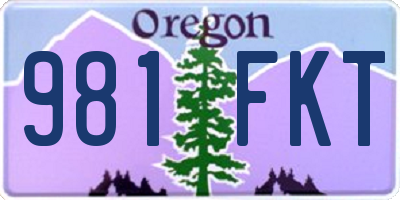 OR license plate 981FKT