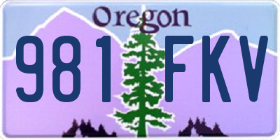 OR license plate 981FKV