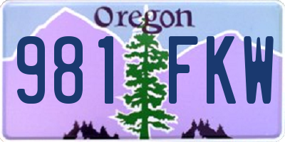 OR license plate 981FKW