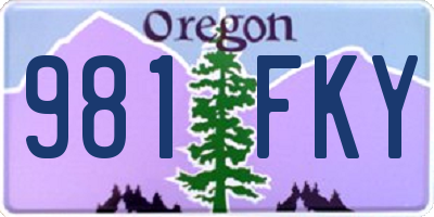 OR license plate 981FKY