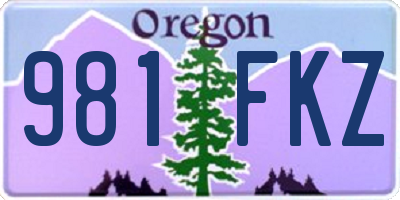 OR license plate 981FKZ