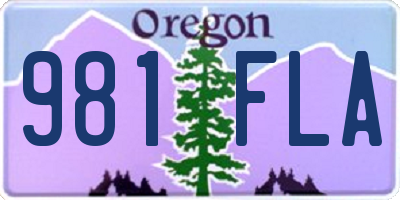 OR license plate 981FLA